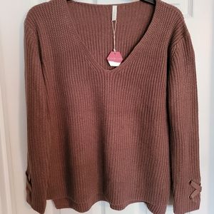 PinkBlush Mauve Tie Sleeve Maternity Sweater